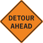 detour ahead sign